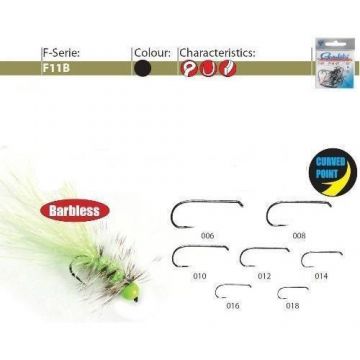 Carlige forjate pentru musca F11B black 25 buc/ plic Gamakatsu (Marime Carlige: Nr. 14)
