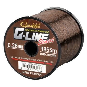 Fir Gamakatsu G-Line Element Dark Brown (Diametru fir: 0.35 mm)