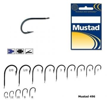 Carlig Mustad M.496, bleu, forjat, 10buc (Marime Carlige: Nr. 4)