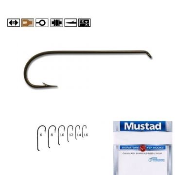 Carlige pentru musca bronz , forjate (M.R43.94831.) Mustad (Marime Carlige: Nr. 10)