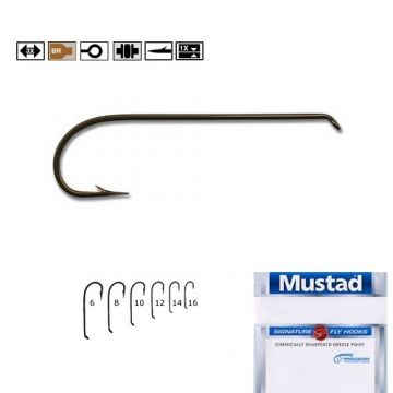 Carlige pentru musca bronz , forjate (M.R43.94831.) Mustad (Marime Carlige: Nr. 14)