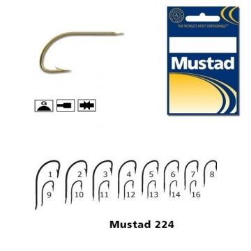 Cirlig cristal, auriu 10 buc/ plic (M.275) Mustad (Marime Carlige: Nr. 4)