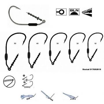 Cirlig pentru twister Power lock plus™. (M.91768KH.) MUSTAD (Marime Carlige: Nr. 2/0)