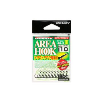 Carlige Area Decoy Type III Ah-3 Mat Black Barbless (Marime Carlige: Nr. 10)