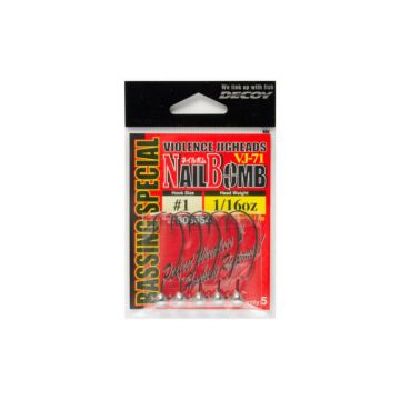 Carlige Decoy Jig Vj-71 Nail Bomb, Nr. 1/0 (Marime Carlige: Nr. 1/0, Greutate jig: 2.5 g)
