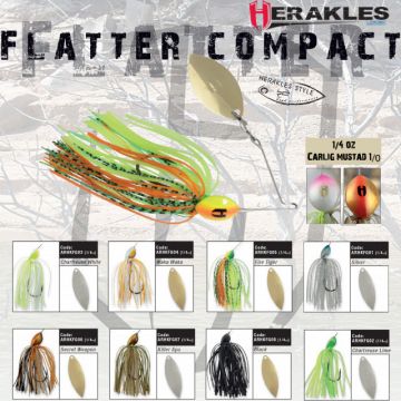 Spinnerbait Herakles Flatter Compact, Chartreuse/Lime, 7g