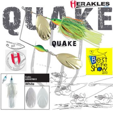 Spinnerbait Herakles Quake, White, 42g