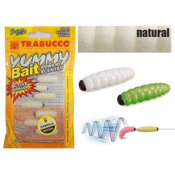 Vierme Trabucco Yummy Bait Camola, alb natural, 1.5cm, 8 buc