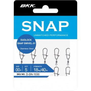 Agrafa cu vartej BKK Duolock Snap 51-SS, 5 buc (Marime Agrafa: 00)