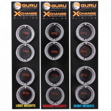 Set plumbi rezerva Guru Slimline X-Change Distance Feeders Light, 4bc