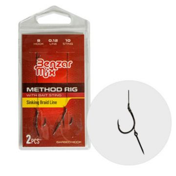 Carlige legate Benzar Method cu spin momeala, 2buc (Marime Carlige: Nr. 8)