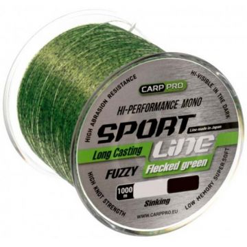 Fir Carp Pro Long Casting Fuzzy Flecked, verde, 1000m (Diametru fir: 0.23 mm)