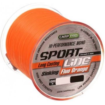 Fir Carp Pro Sport Line, Fluo Orange, 1000m (Diametru fir: 0.31 mm)