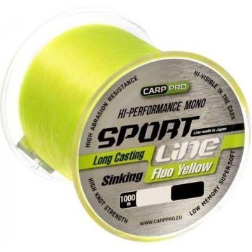 Fir Carp Pro Sport Line, galben-fluo, 1000m (Diametru fir: 0.26 mm)