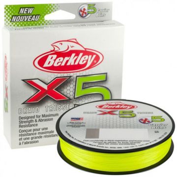 Fir textil Berkley X5 Fluro, verde, 150m (Diametru fir: 0.20 mm)