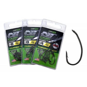 Carlige crap Carp Pro Curved Shank, 10 buc (Marime Carlige: Nr. 8) Carlige crap Carp Pro Curved Shank, 10 buc (Marime Carlige: Nr. 8)