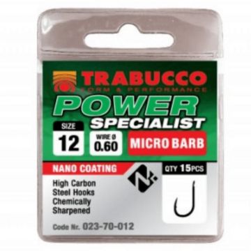 Carlige Trabucco Power Specialist Microbarb, 15 buc (Marime Carlige: Nr. 12) Carlige Trabucco Power Specialist Microbarb, 15 buc (Marime Carlige: Nr. 12)
