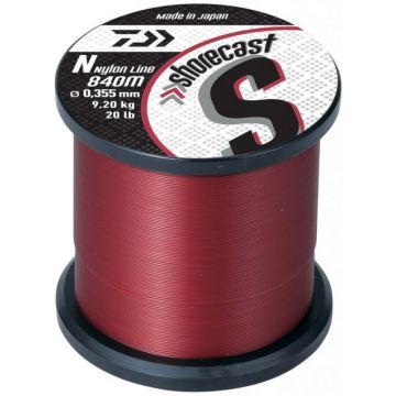 Fir monofilament Daiwa Shorecast, rosu, 840-1250m (Diametru fir: 0.25 mm)