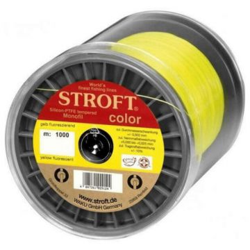Fir monofilament Stroft Color, galben-fluo, 1000m (Diametru fir: 0.35 mm)