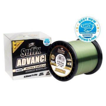 Fir Sufix Advance HMPE Hyper CoPolymer, Lo-Vis Green, 720-1000m (Diametru fir: 0.40 mm)