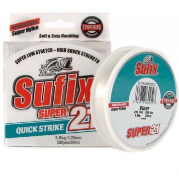 Fir Sufix Super 21 Low Stretch, transparent, 300m (Diametru fir: 0.16 mm)