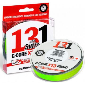 Fir textil Sufix 131 G-CORE X13 Braid, Neon Chartreuse, 150m (Diametru fir: 0.20 mm)