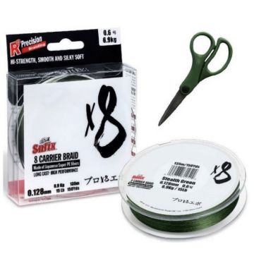 Fir textil Sufix Carrier Braid X8, Stealth Green, 135m + foarfeca (Diametru fir: 0.10 mm)