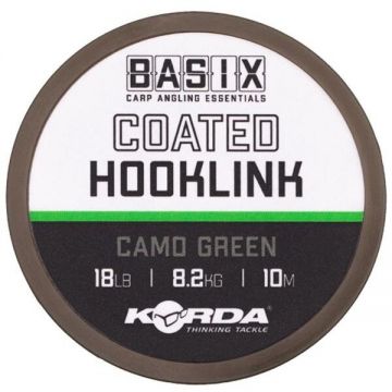 Fir textil Korda Basix Coated Hooklink, 10m (Rezistenta fir: 18 lbs)