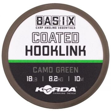 Fir textil Korda Basix Coated Hooklink, 10m (Rezistenta fir: 25 lbs)