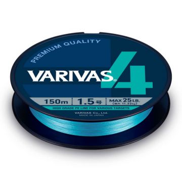Fir textil Varivas PE 4 Marking Edition, Water Blue, 150m (Diametru fir: 0.12 mm)