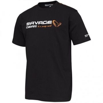 Tricou Savage Gear Signature Logo Black Ink (Marime: M)