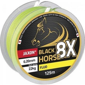 Fir Textil Black Horse PE 8X Fluo 125m Jaxon (Diametru fir: 0.10 mm)