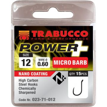 Carlige Trabucco Power, Micro-Barbless, 15 buc (Marime Carlige: Nr. 14)