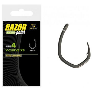 Carlige Carp Spirit V-Curve XS, 10buc/plic (Marime Carlige: Nr. 1)
