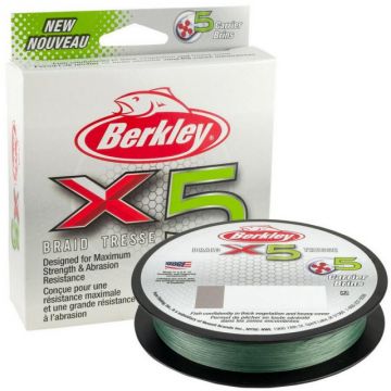 Fir textil Berkley X5 Low Vision, verde, 150m (Diametru fir: 0.10 mm)