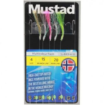 Taparina Mustad Multicolour Flash, 5buc (Marime Carlige: Nr. 4)