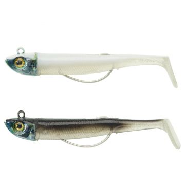 Set năluci shad texan ANCHO 70 6g spate alb-negru pescuit marin