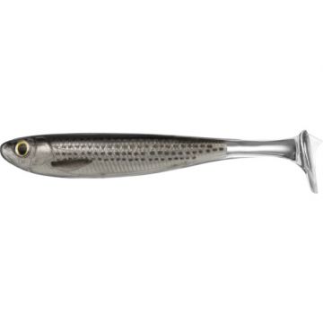 Shad Livetarget Slow-Roll Mullet Paddle Tail, culoare Silver-Black, 12.5cm, 4buc
