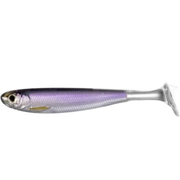 Shad Livetarget Slowroll Shiner Paddle Tail, culoare Silver-Purple, 10cm, 4buc