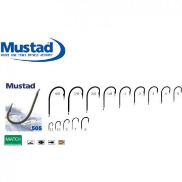 Carlig Negru Mat Revers 10buc/plic Mustad (Marime Carlige: Nr. 4)