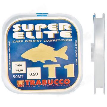 Fir Monofilament Super Elite Carp T1, 50m Trabucco (Diametru fir: 0.10 mm)