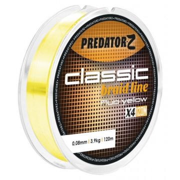 Fir textil Predator-Z Classic Braid galben fluo 120m Carp Zoom (Diametru fir: 0.08 mm)