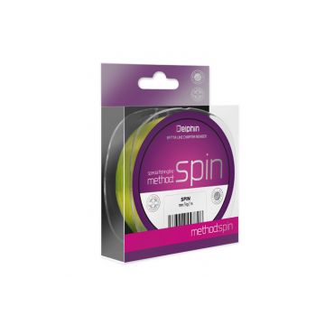 Fir Monofilament Delphin FIN Method SPIN Inflexibile, Galben Fluo, 150m (Diametru fir: 0.12 mm)