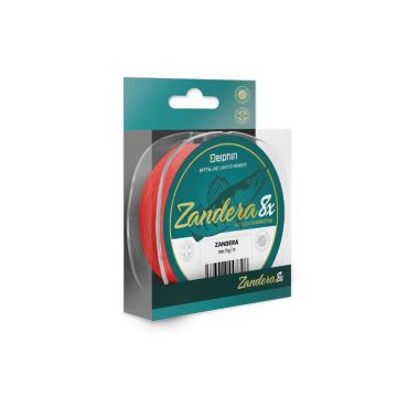 Fir Textil Delphin Zandera 8, Rosu, 150m (Diametru fir: 0.16 mm)