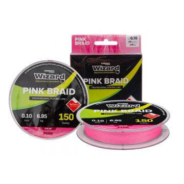 Fir textil Wizard Spin Braided, roz, 150m (Diametru fir: 0.15 mm) Fir textil Wizard Spin Braided, roz, 150m (Diametru fir: 0.15 mm)