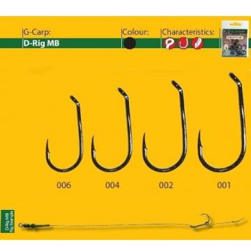 Carlige G-Carp D-Rig MB3 BL 10buc/ plic (Marime Carlige: Nr. 2)