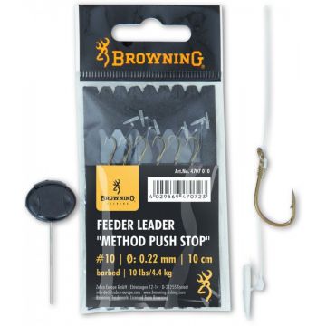 Carlige Legate Browning No.12 10cm 0.20mm Feeder Leader Method Push Stop