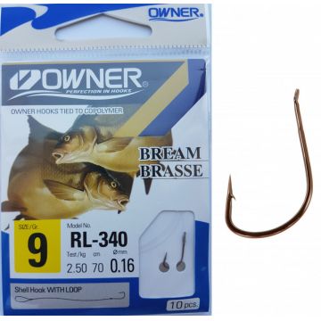 Carlige Legate Owner RL-340 No.9 70cm 0,16mm