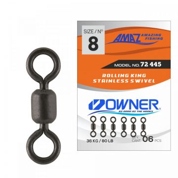 Vartej Owner Amaz 72445 KS-11 No.8 36kg Rolling King Stainless Swivel