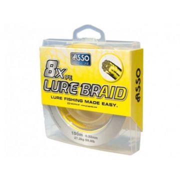 Fir Asso 8xPE Lure Braid 0.06mm 4.50kg 150m Galben
